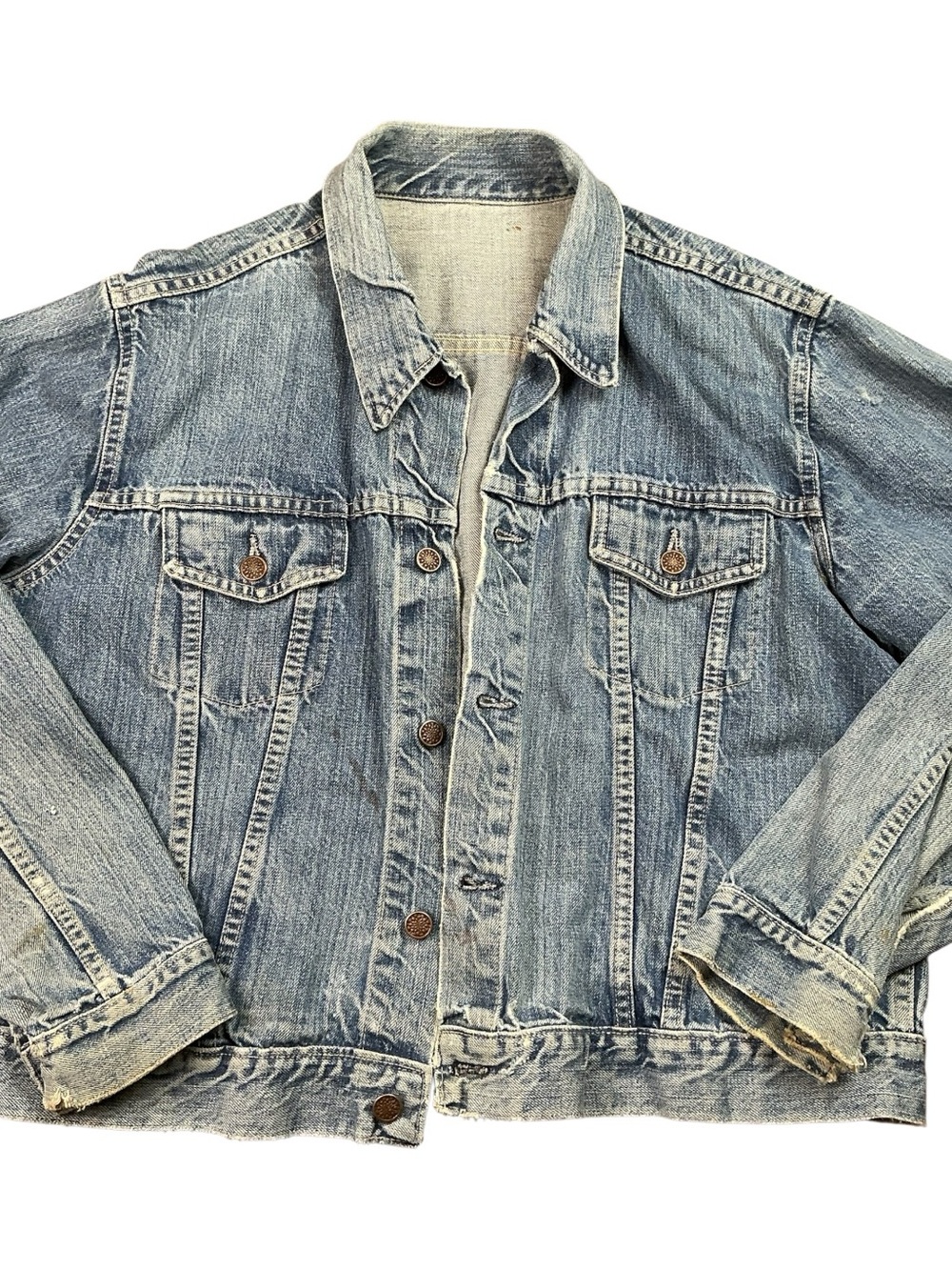 Vintage 70s type 3 light/medium wash denim jacket SZ Large